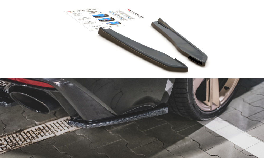 Maxton Design Heck Ansatz Flaps Diffusor für Audi RS5 F5 Facelift schwarz Hochglanz