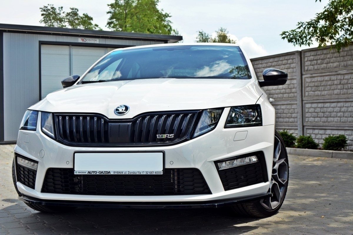 Maxton Design Front Ansatz V.1 für Skoda Octavia RS Mk3 schwarz Hochglanz