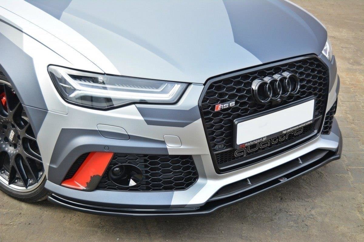 Maxton Design Front Ansatz V.1 für Audi RS6 C7 / C7 FL schwarz Hochglanz