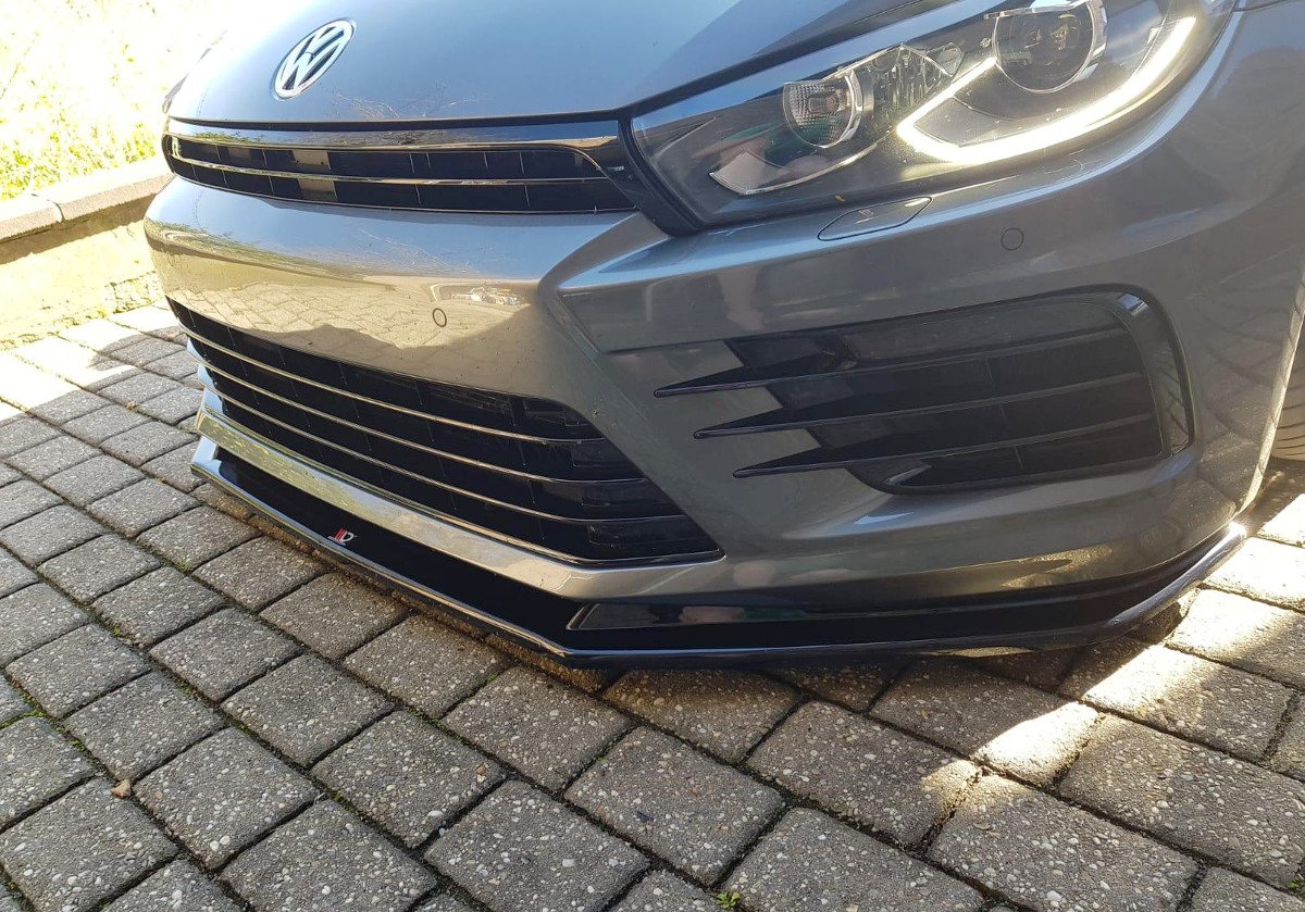 Maxton Design Front Ansatz V.1 für VOLKSWAGEN SCIROCCO MK.3 R FACELIFT schwarz Hochglanz