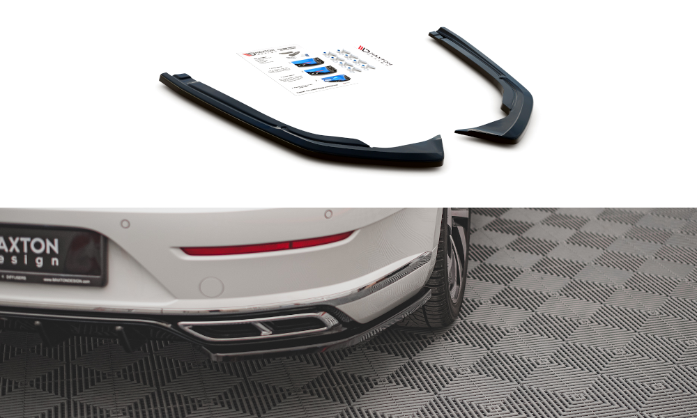 Maxton Design Heck Ansatz Flaps Diffusor für Volkswagen Arteon R-Line Facelift schwarz Hochglanz