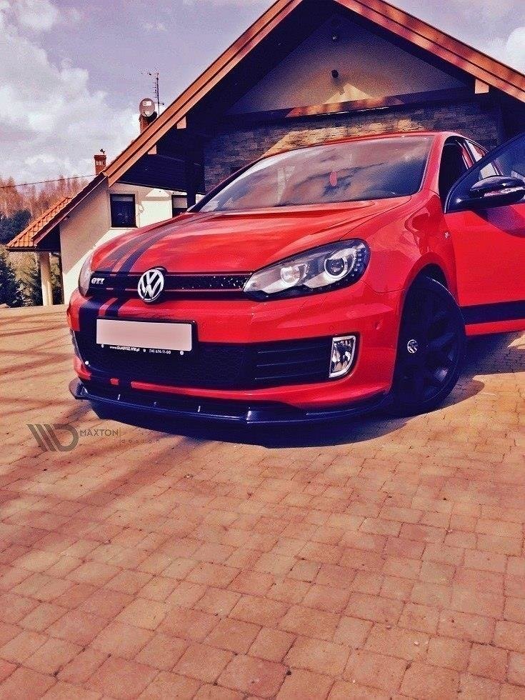 Maxton Design Front Ansatz für VW GOLF 6 GTI 35TH schwarz Hochglanz