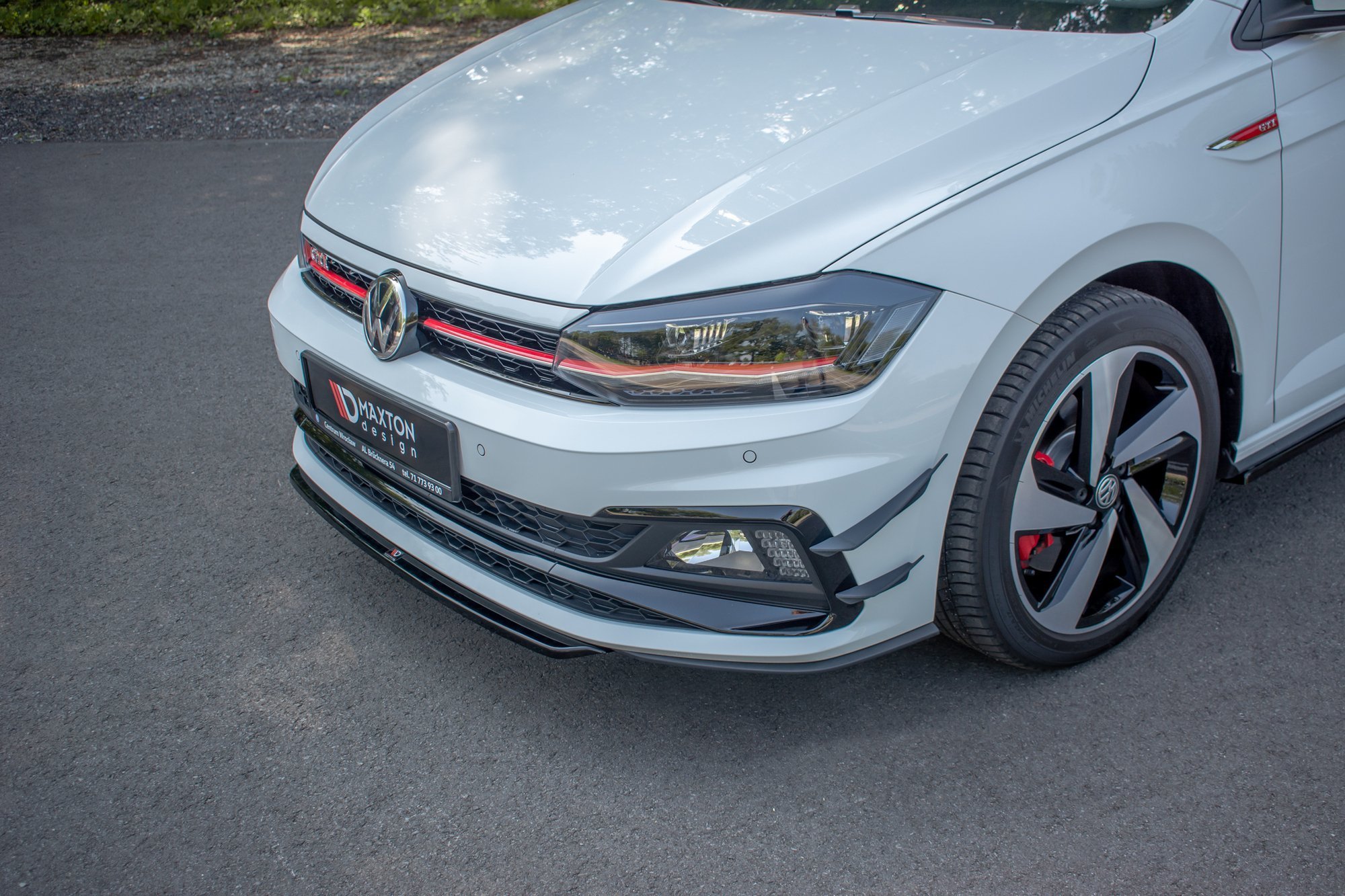 Maxton Design Front Ansatz V.4 für VW Polo GTI Mk6 schwarz Hochglanz