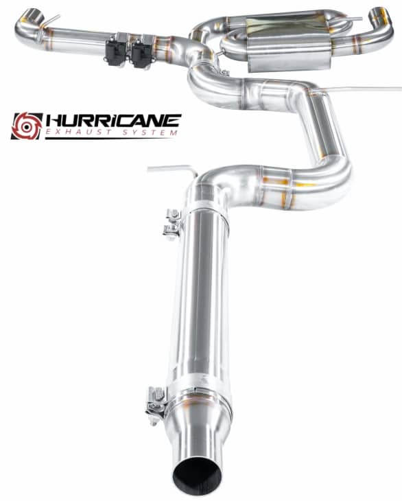 Hurricane 3,5" Auspuffanlage für Golf 8 GTI Edition 45 300PS Hurricane 3,5" Auspuffanlage für Golf 8 GTI Edition 45 300PS