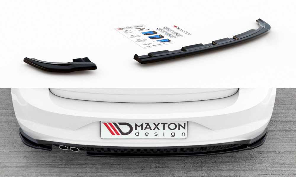 Maxton Design Heck Ansatz Flaps Diffusor V.2 für VW Polo GTI Mk6 schwarz Hochglanz