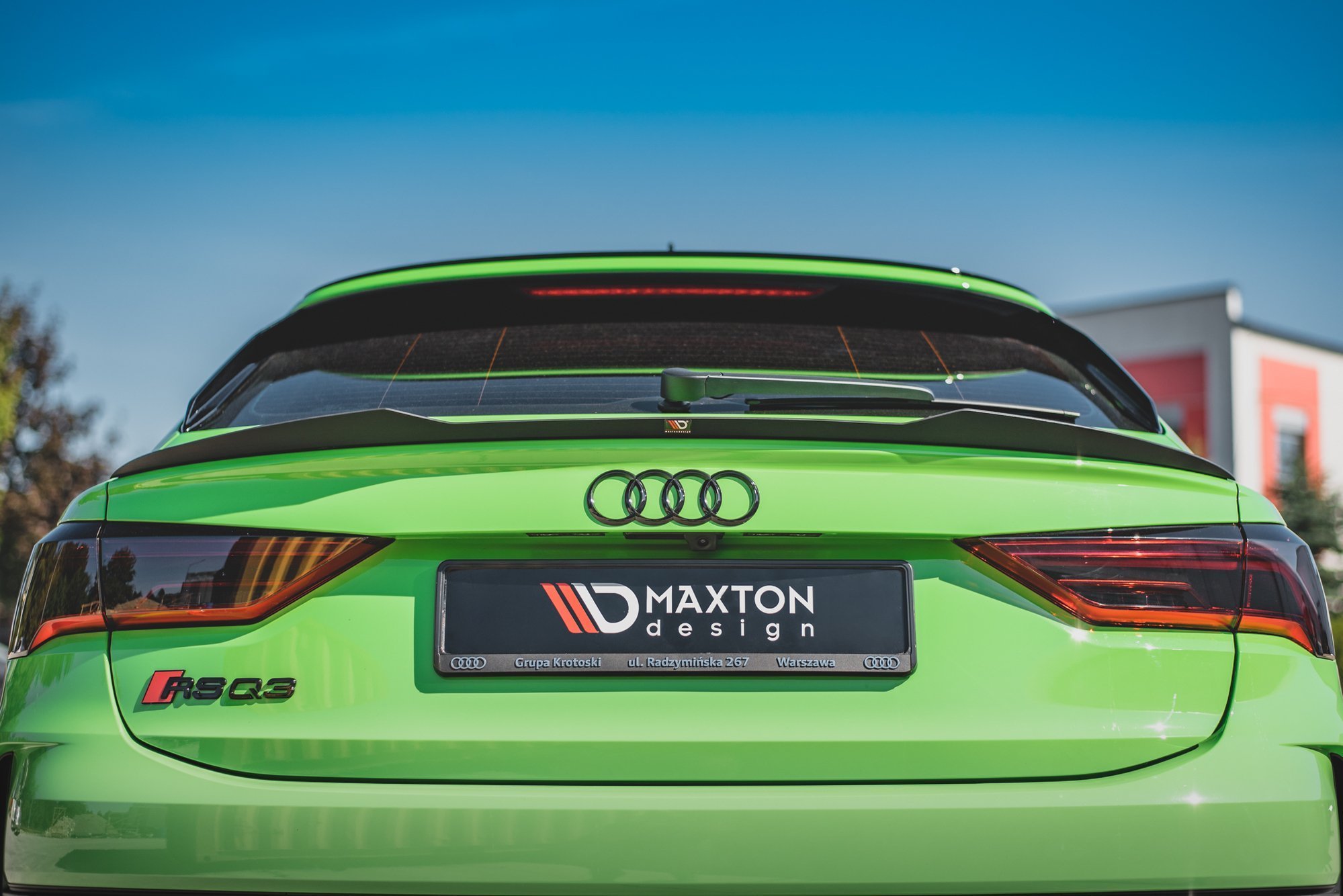 Maxton Design Spoiler CAP für Audi RSQ3 / Q3 S-Line Sportback F3 schwarz Hochglanz