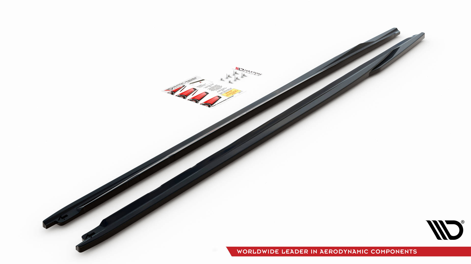 Maxton Design Seitenschweller Ansatz für Audi A4 Avant B9 schwarz Hochglanz