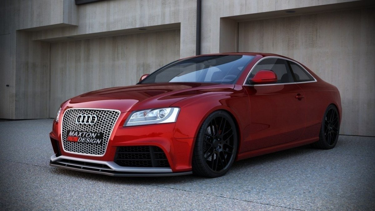 Maxton Design Front Ansatz für AUDI RS5 8T schwarz Hochglanz