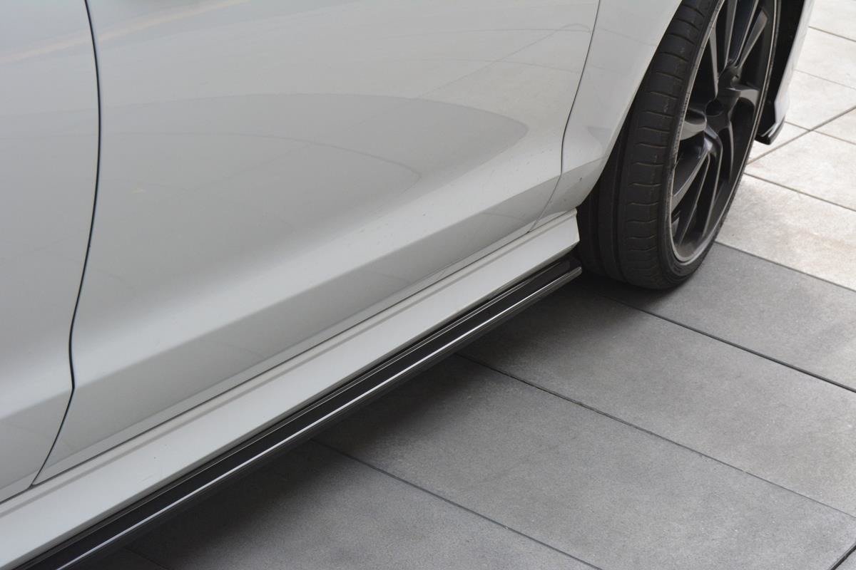 Maxton Design Seitenschweller Ansatz für Audi A6 C7 S-line/ S6 C7 Facelift schwarz Hochglanz
