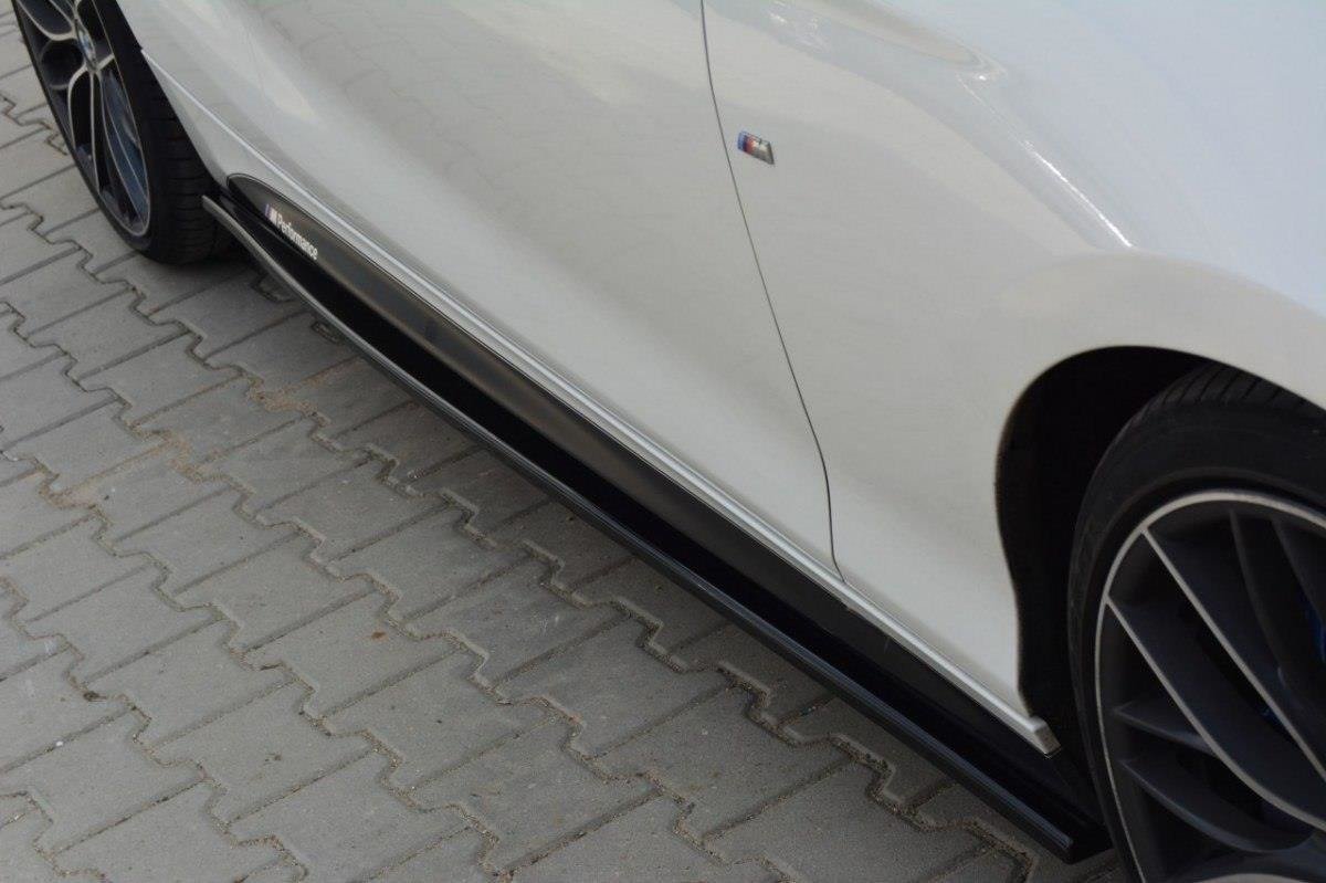 Maxton Design Seitenschweller Ansatz für BMW 1er F21 M135i / M140i / M-Paket schwarz Hochglanz