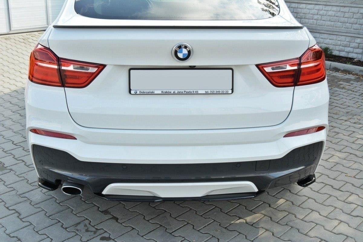 Maxton Design Heck Ansatz Flaps Diffusor für BMW X4 M Paket schwarz Hochglanz