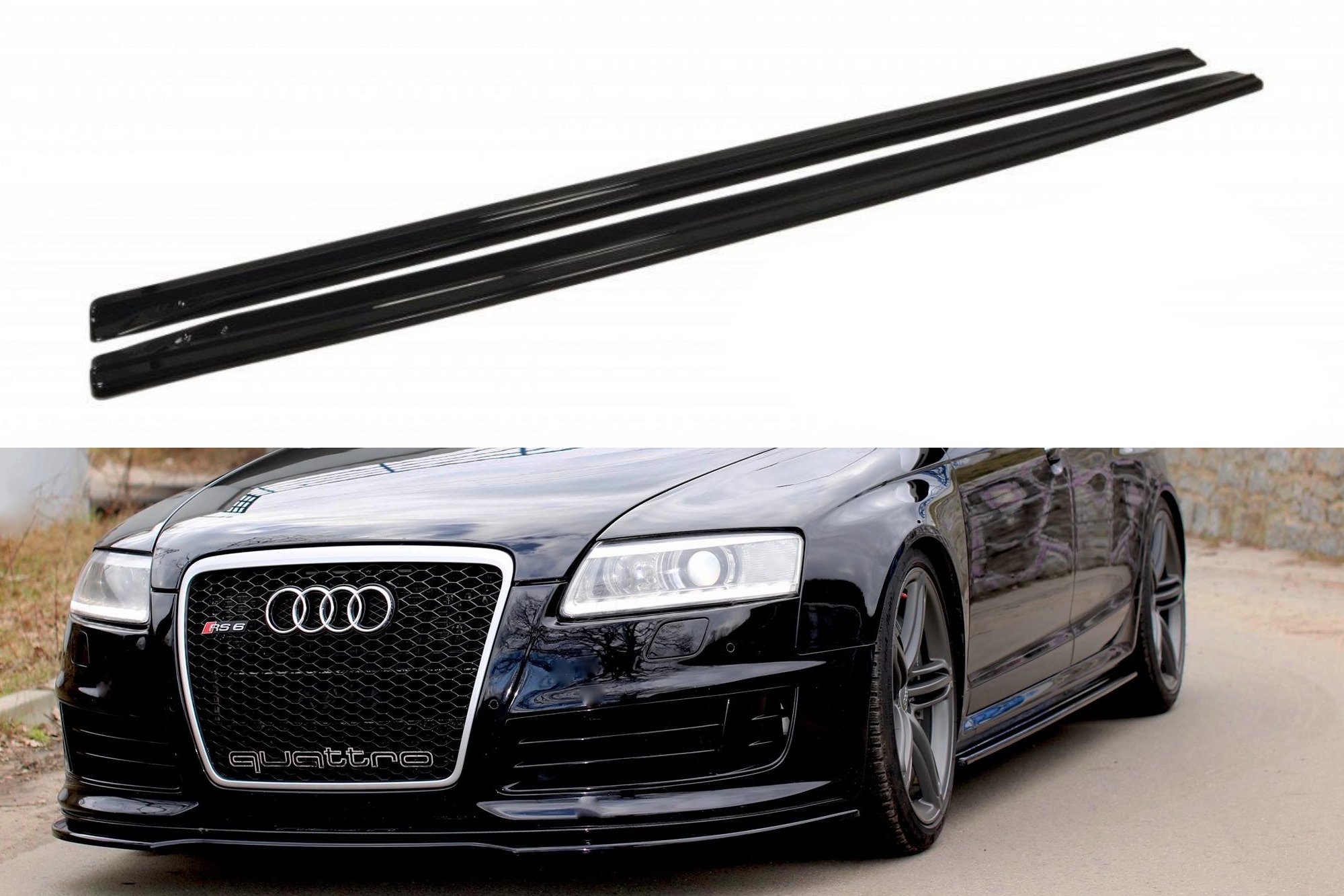 Maxton Design Seitenschweller Ansatz für Audi RS6 C6 schwarz Hochglanz Maxton Design Seitenschweller Ansatz für Audi RS6 C6 schwarz Hochglanz