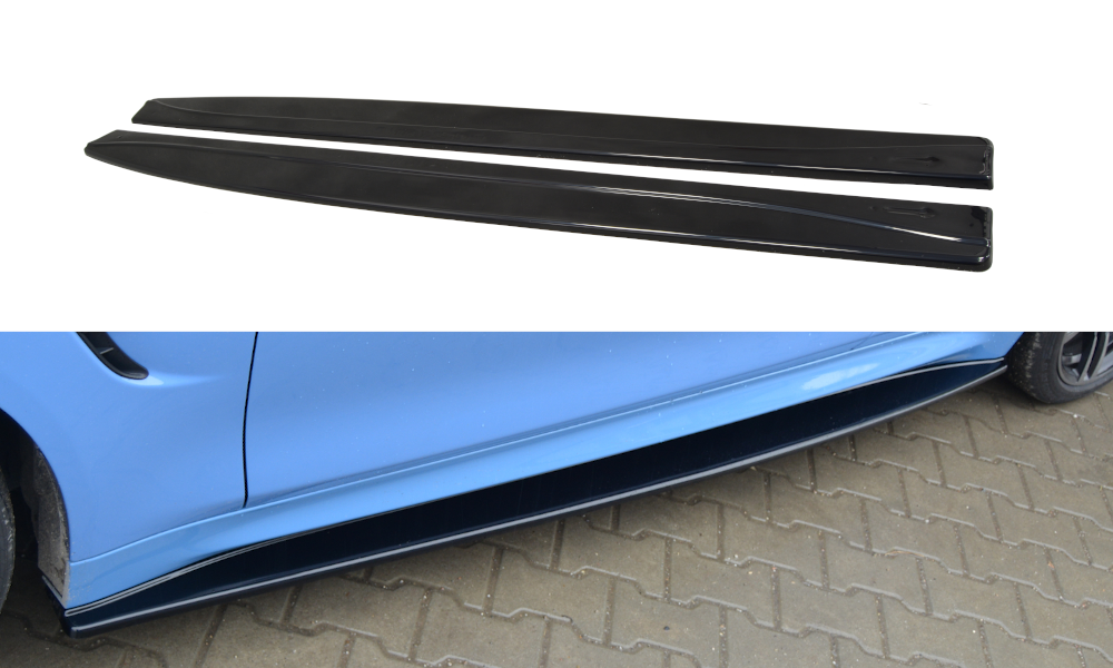 Maxton Design Seitenschweller Ansatz für V.1 für BMW M4 F82 schwarz Hochglanz