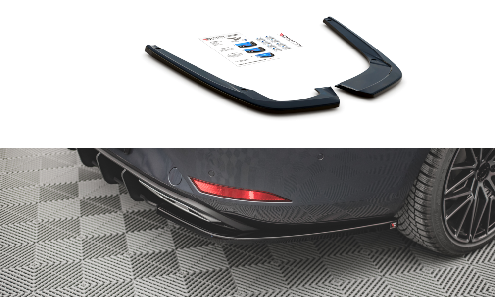 Maxton Design Heck Ansatz Flaps Diffusor für Seat Leon FR ST Mk4 schwarz Hochglanz