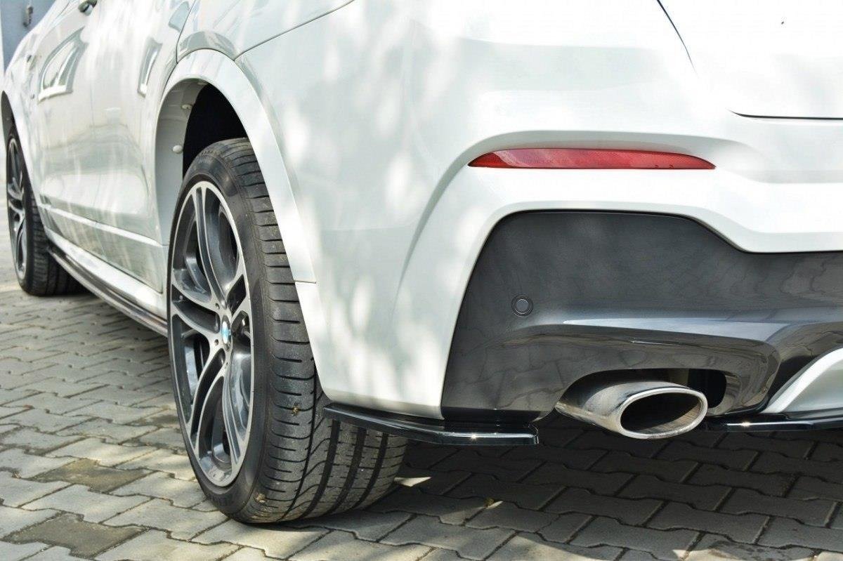 Maxton Design Heck Ansatz Flaps Diffusor für BMW X4 M Paket schwarz Hochglanz