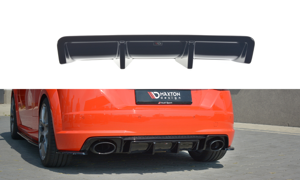 Maxton Design Diffusor Heck Ansatz für Audi TT RS 8S schwarz Hochglanz