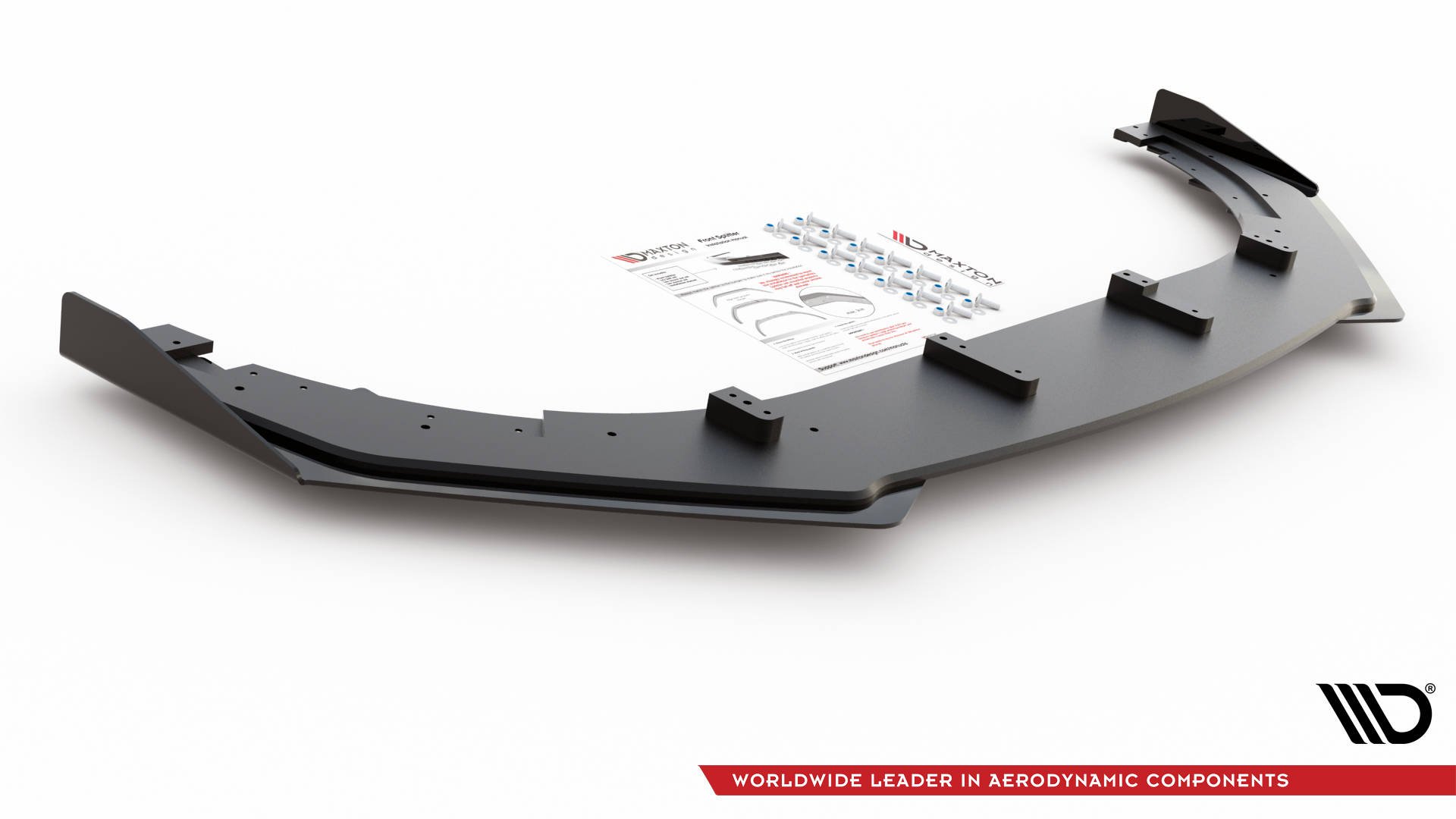 Maxton Design Robuste Racing Front Ansatz V.3 für passend +Flaps für Volkswagen Golf GTI Mk6 schwarz Hochglanz