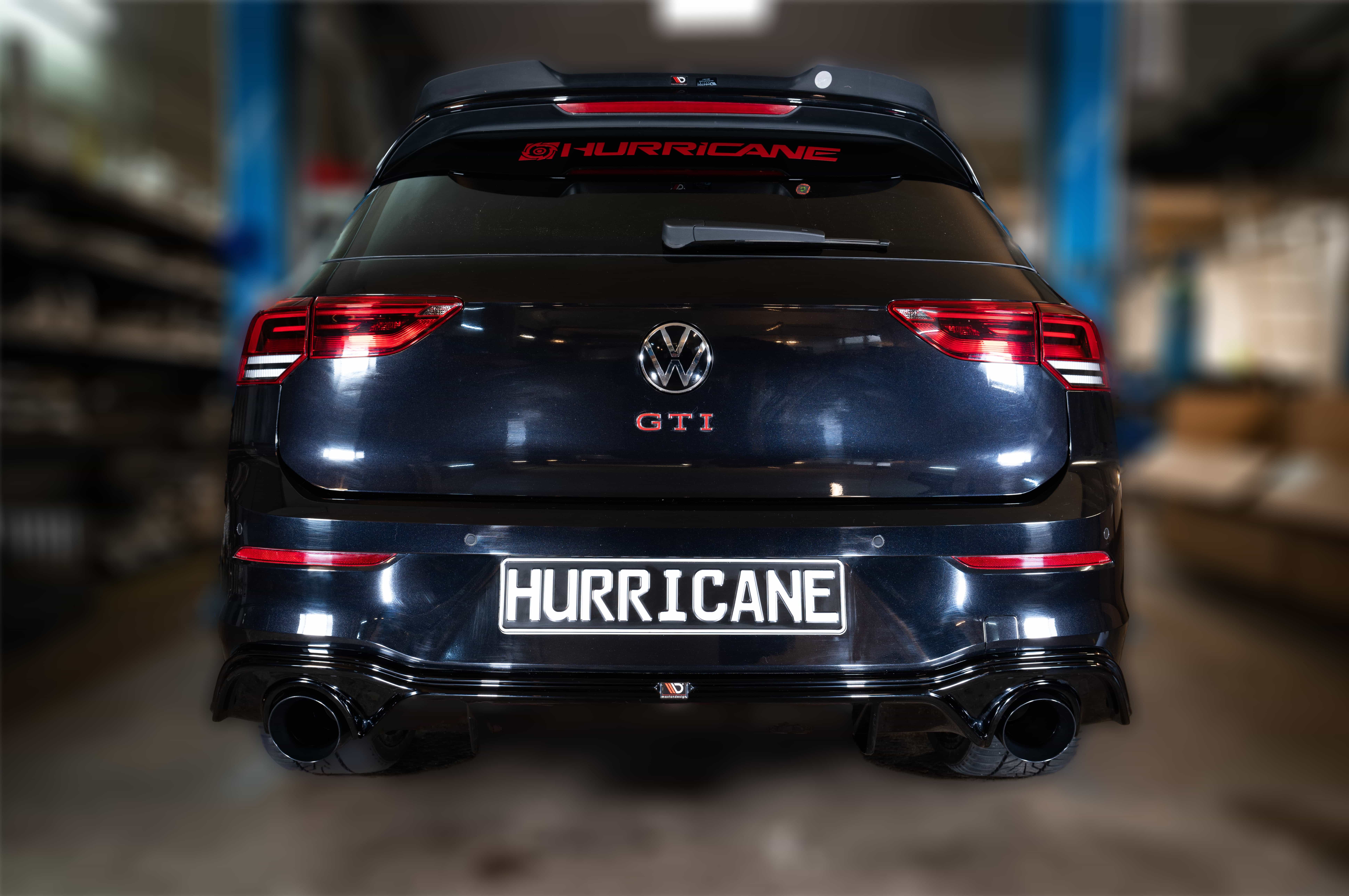 Hurricane 3,5" Auspuffanlage für Golf 8 GTI 245PS FWD Hurricane 3,5" Auspuffanlage für Golf 8 GTI 245PS FWD