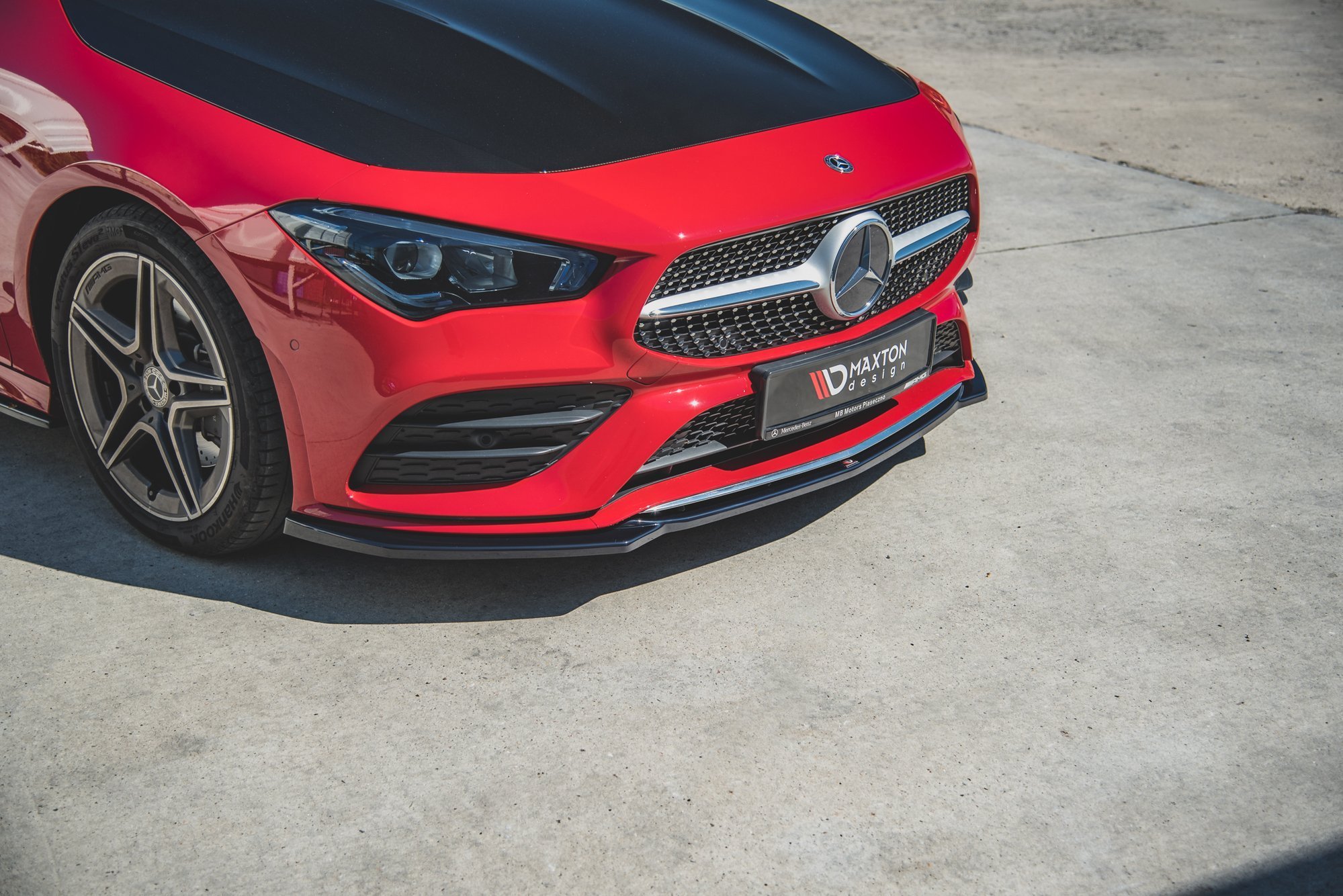 Maxton Design Front Ansatz V.1 für Mercedes-Benz CLA A35 AMG / AMG-Line C118 schwarz Hochglanz