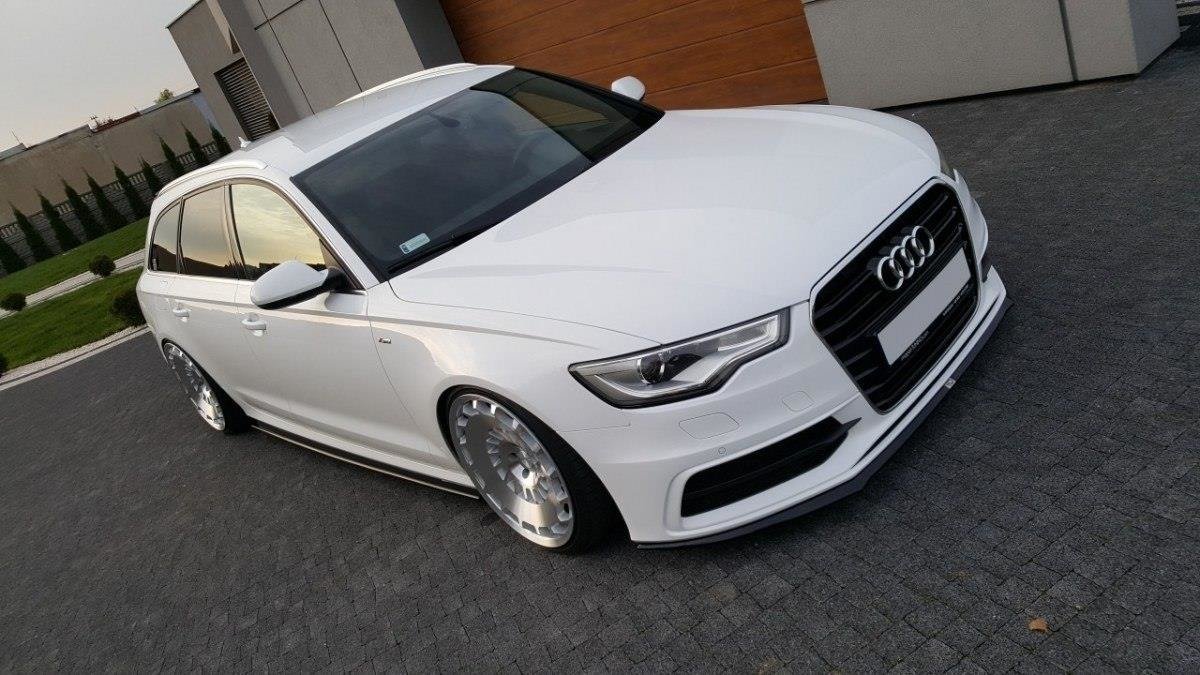 Maxton Design Seitenschweller Ansatz für Audi S6 / A6 S-Line C7  schwarz Hochglanz