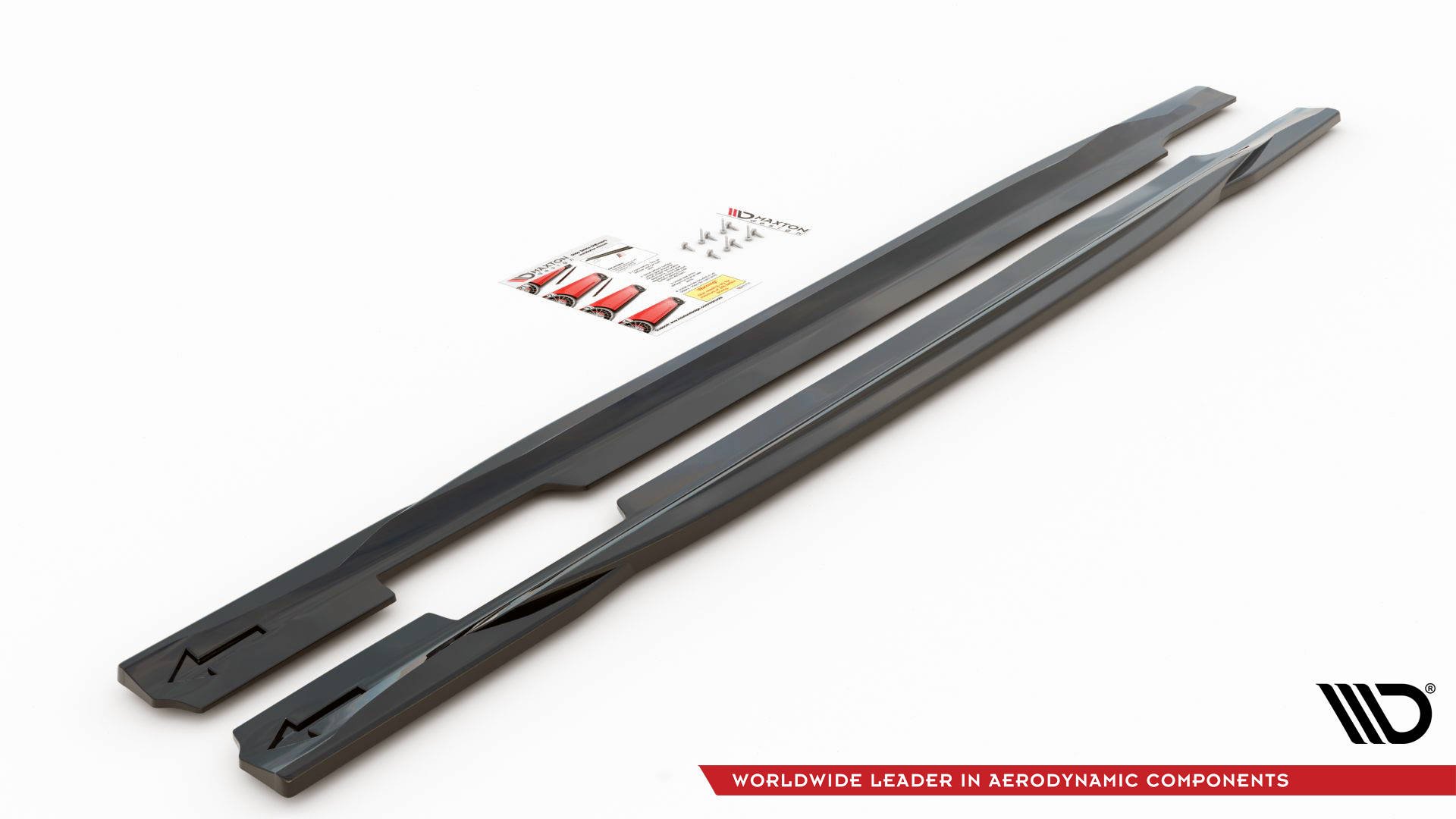 Maxton Design Seitenschweller Ansatz für Audi S5 / A5 S-Line Sportback F5 Facelift schwarz Hochglanz