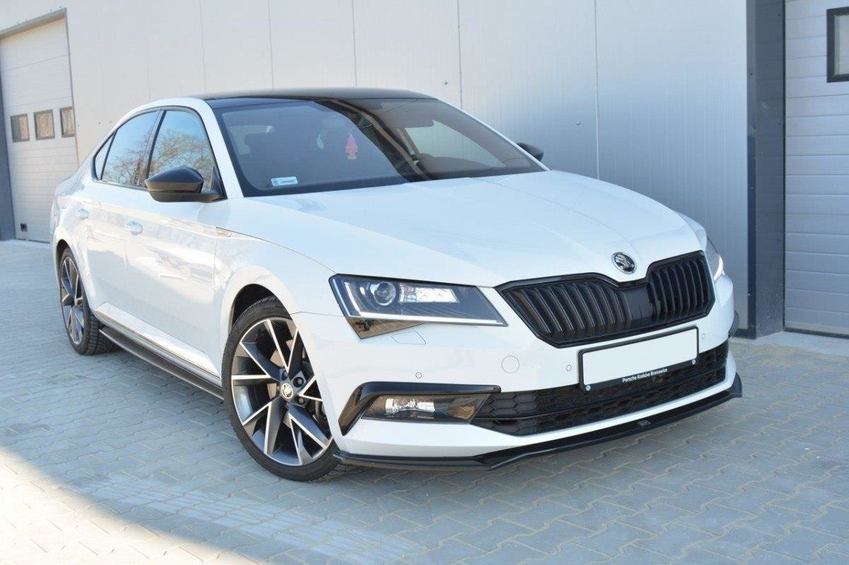 Maxton Design Front Ansatz V.2 für Skoda Superb Mk3 schwarz Hochglanz