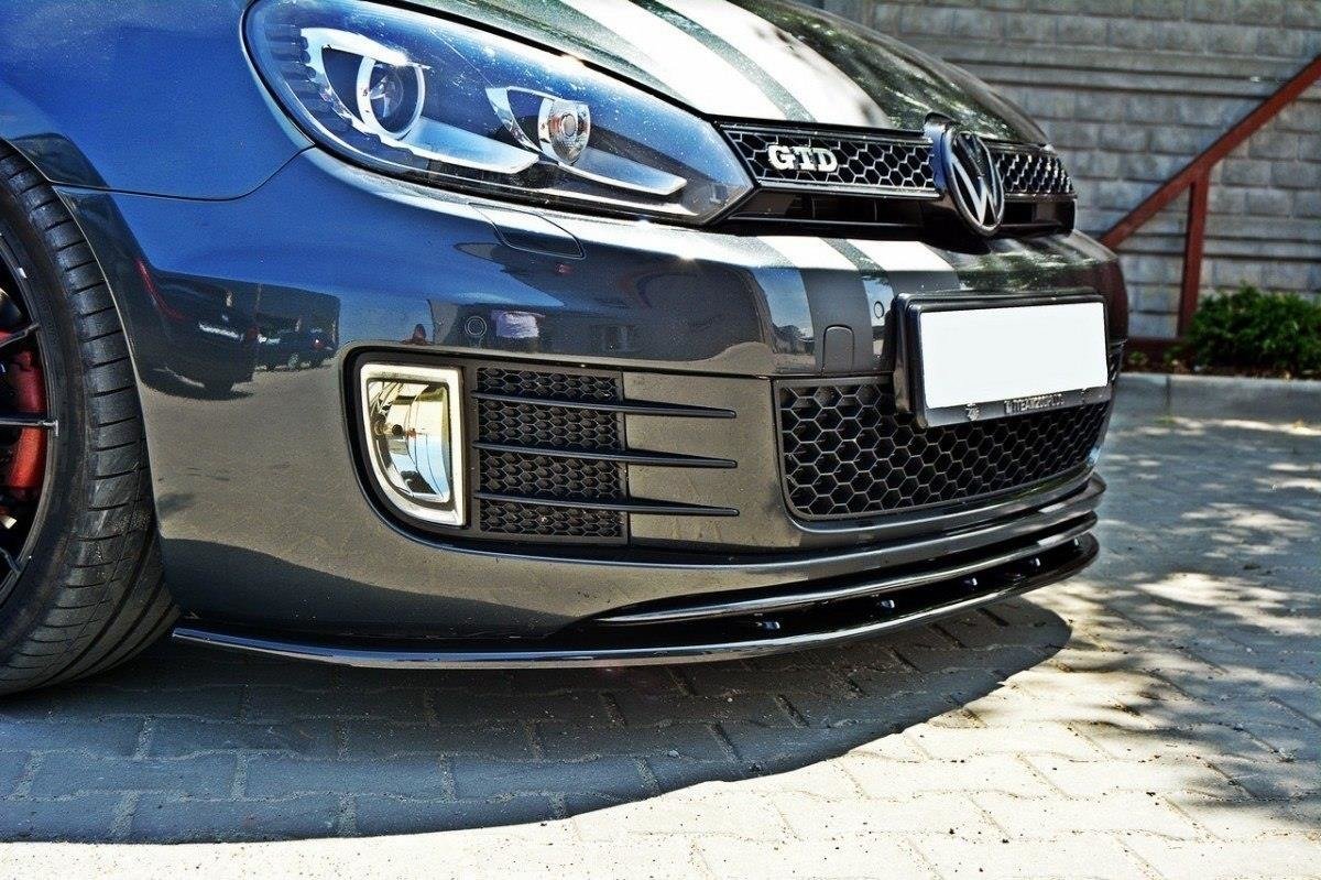 Maxton Design Front Ansatz für VER.2 VW GOLF 6 GTI schwarz Hochglanz