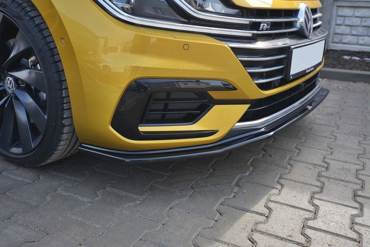 Maxton Design Front Ansatz für v.1 Volkswagen Arteon R-Line schwarz Hochglanz