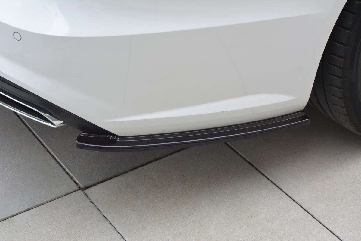 Maxton Design Heck Ansatz Flaps Diffusor für Audi A6 C7 Avant S-line/ S6 C7 Facelift schwarz Hochglanz