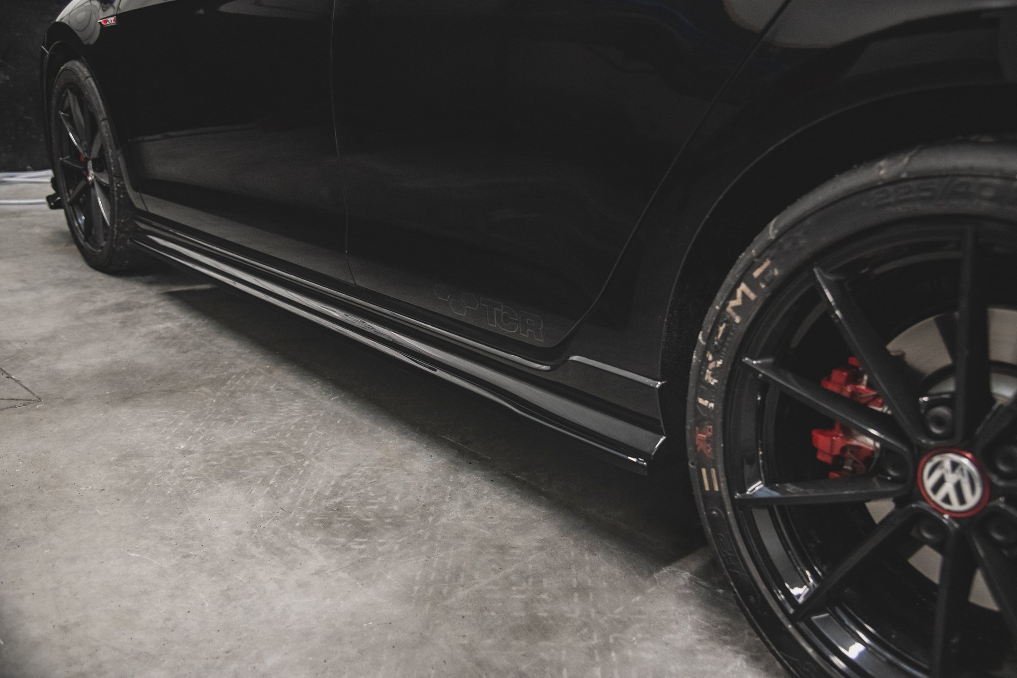 Maxton Design Seitenschweller Ansatz für VW Golf 7 GTI TCR  schwarz Hochglanz