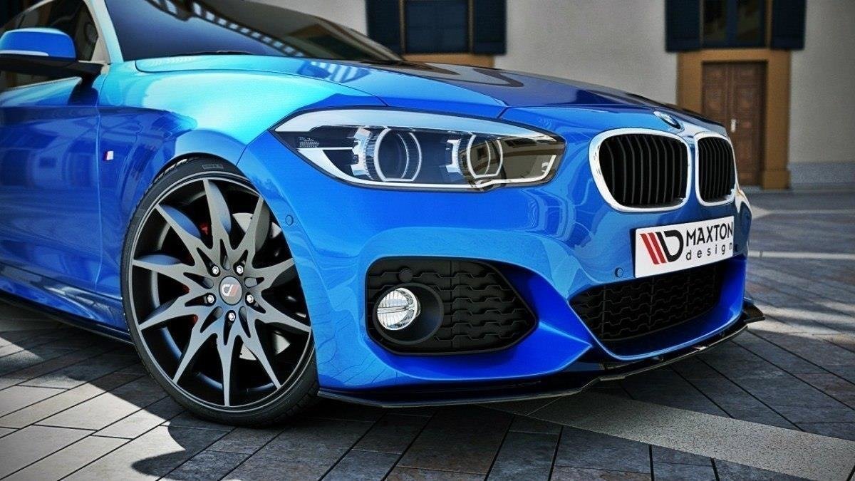 Maxton Design Front Ansatz V.1 für BMW 1er F20/F21 M-Power FACELIFT schwarz Hochglanz