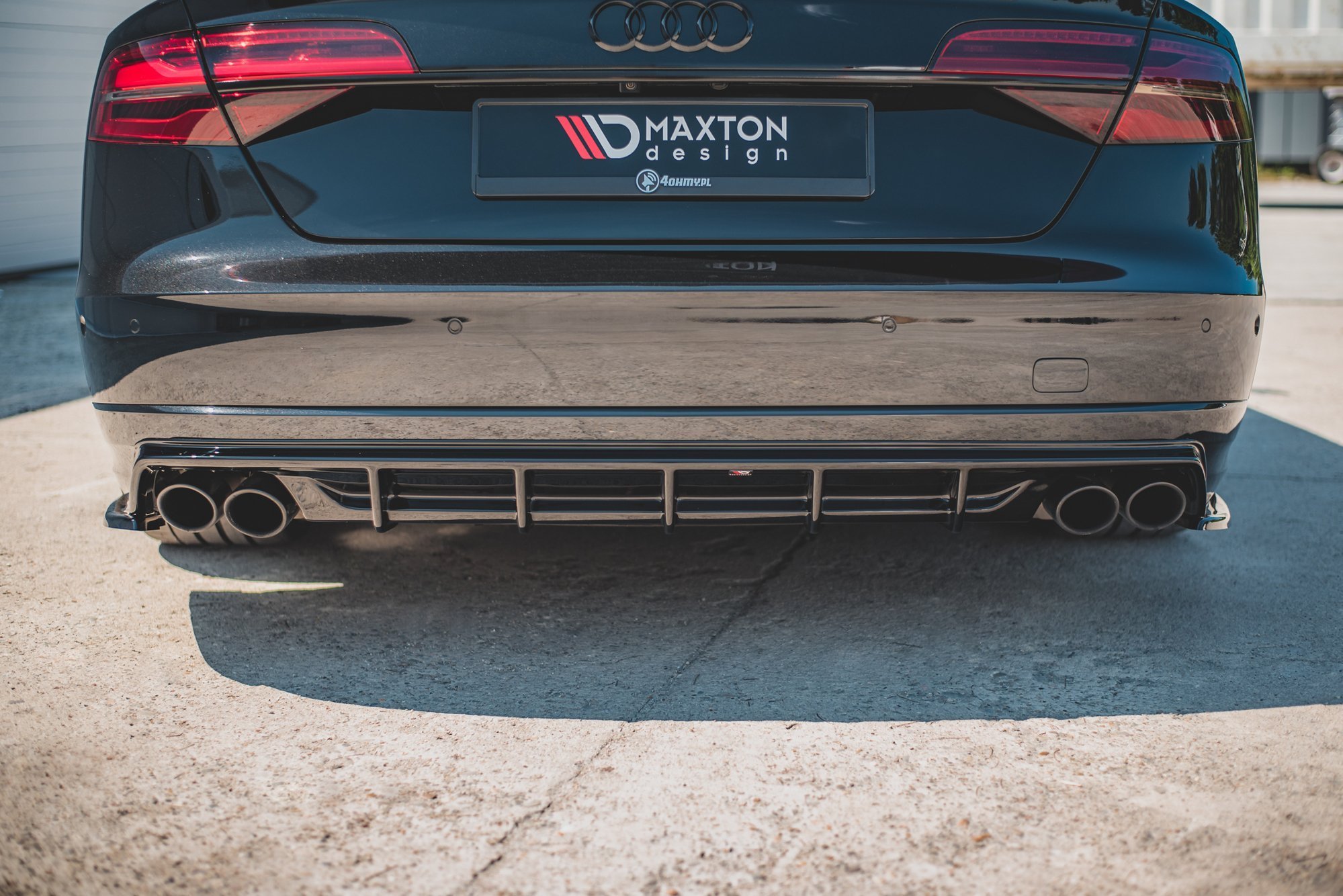 Maxton Design Diffusor Heck Ansatz für Audi S8 D4 Facelift schwarz Hochglanz