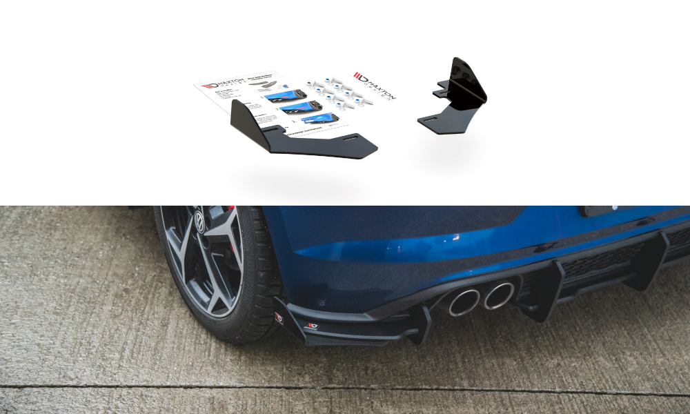 Maxton Design Hintere Seiten Flaps für Volkswagen Polo GTI Mk6 schwarz Hochglanz