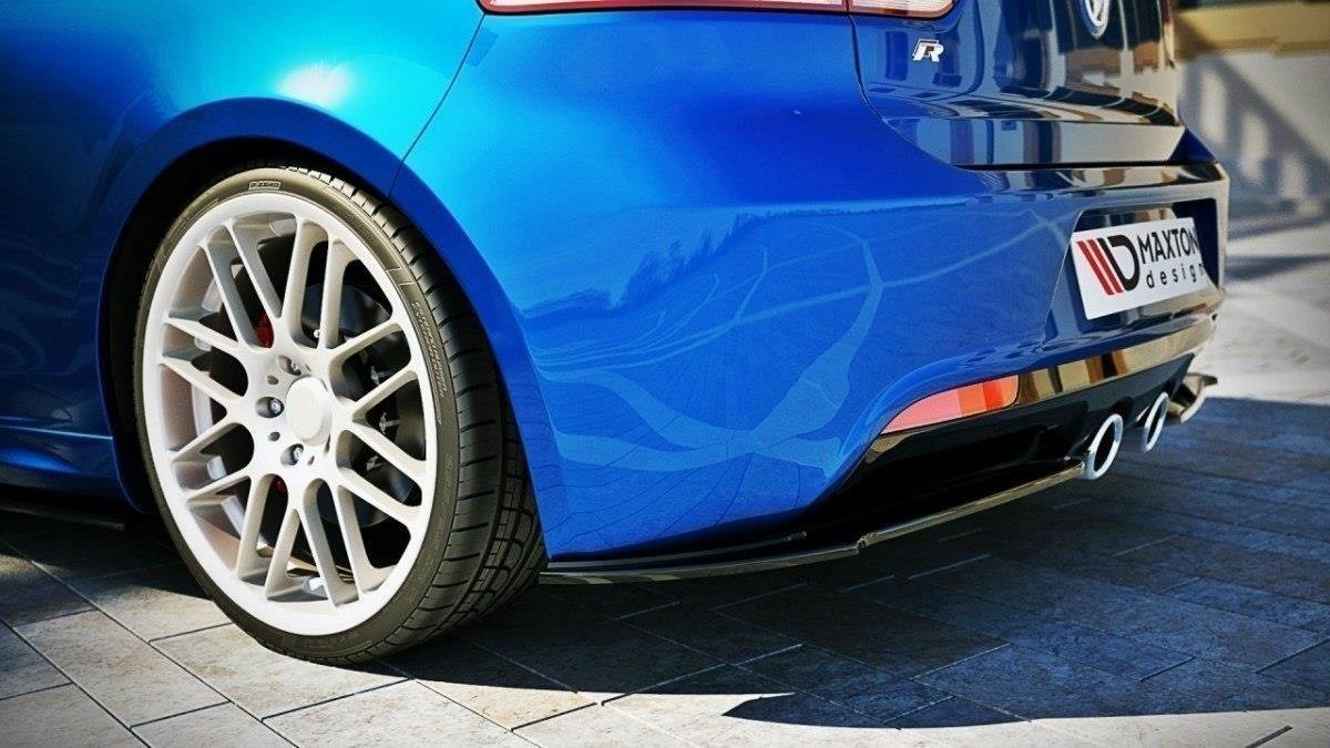 Maxton Design Heck Ansatz Flaps Diffusor für VW GOLF 6 R schwarz Hochglanz