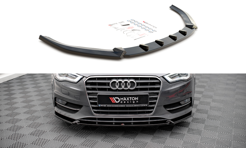 Maxton Design Front Ansatz für Audi A3 Sportback 8V schwarz Hochglanz