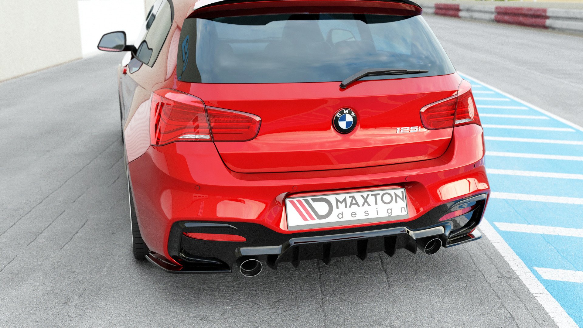 Maxton Design Heck Ansatz Diffusor für BMW 1 F20/ F21 Facelift M-Power schwarz Hochglanz