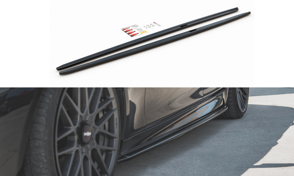 Maxton Design Seitenschweller Ansatz für V.2 für BMW 5er F10/F11 M-Paket / M5 schwarz Hochglanz