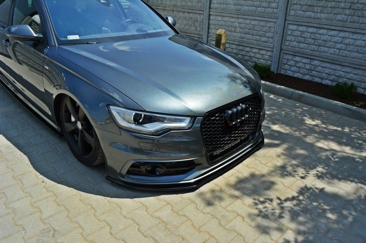 Maxton Design Front Ansatz V.1 für Audi S6 / A6 S-Line C7 schwarz Hochglanz