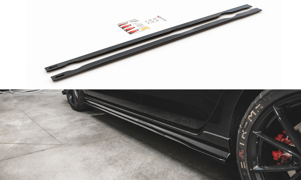 Maxton Design Seitenschweller Ansatz für VW Golf 7 GTI TCR  schwarz Hochglanz