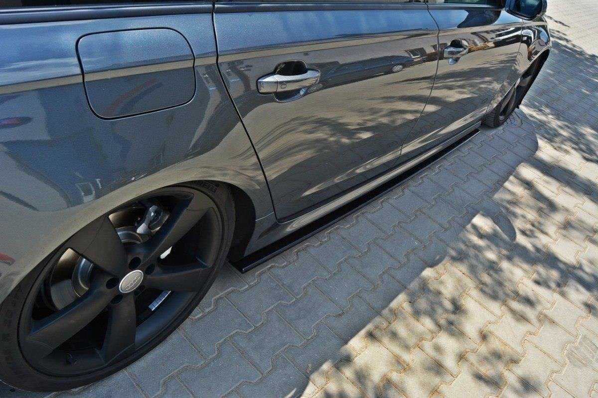 Maxton Design Seitenschweller Ansatz für Audi S6 / A6 S-Line C7  schwarz Hochglanz