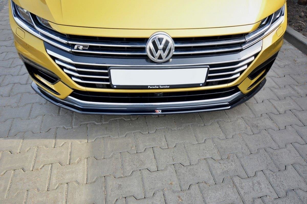 Maxton Design Front Ansatz für v.1 Volkswagen Arteon R-Line schwarz Hochglanz