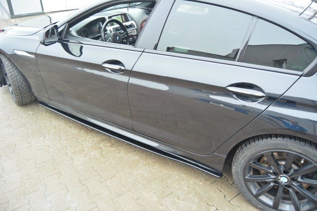 Maxton Design Seitenschweller Ansatz für BMW 6er Gran Coupé M Paket schwarz Hochglanz