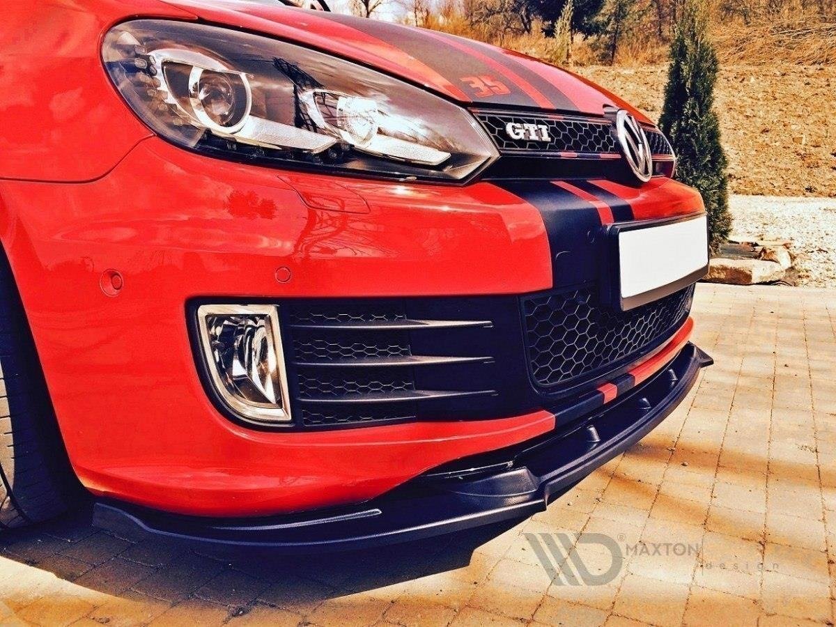 Maxton Design Front Ansatz für VW GOLF 6 GTI 35TH schwarz Hochglanz