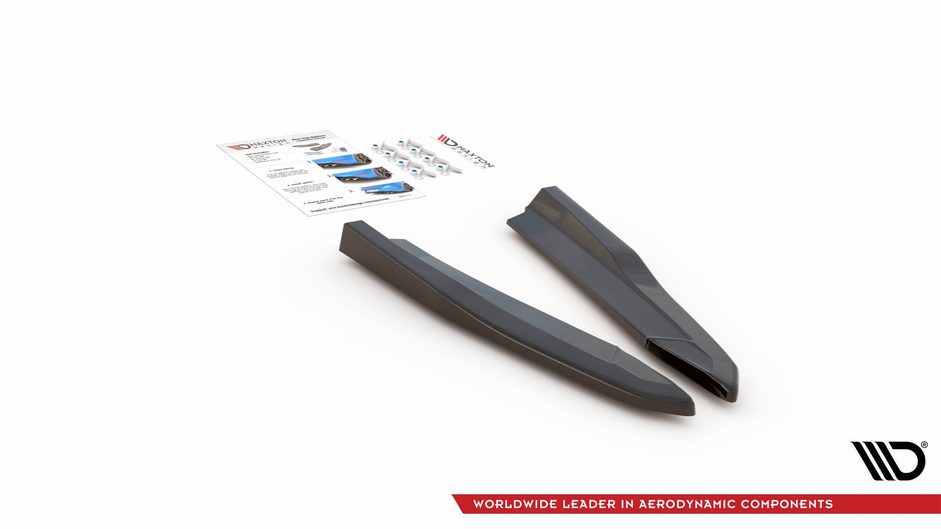 Maxton Design Heck Ansatz Flaps Diffusor V.3 für Skoda Octavia RS Mk4 schwarz Hochglanz