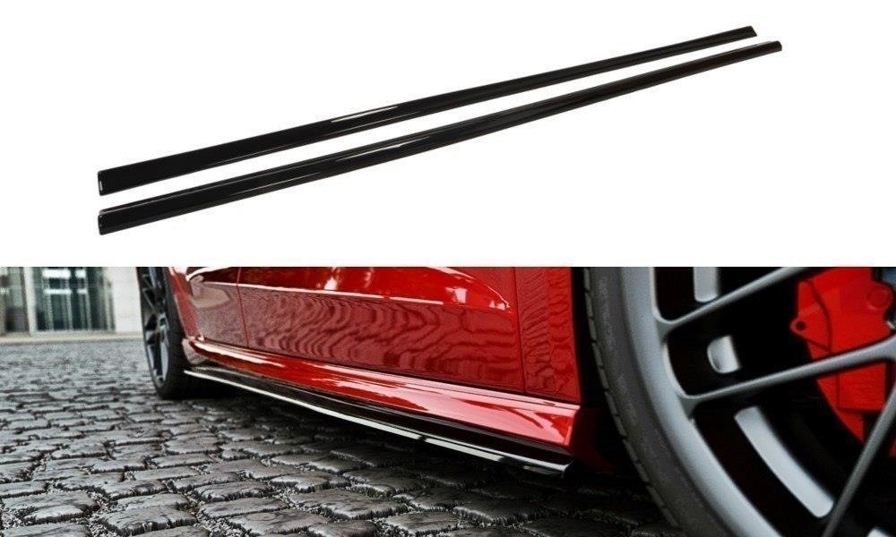 Maxton Design Seitenschweller Ansatz für Audi S3 / A3 S-Line 8V / 8V FL Sportback schwarz Hochglanz