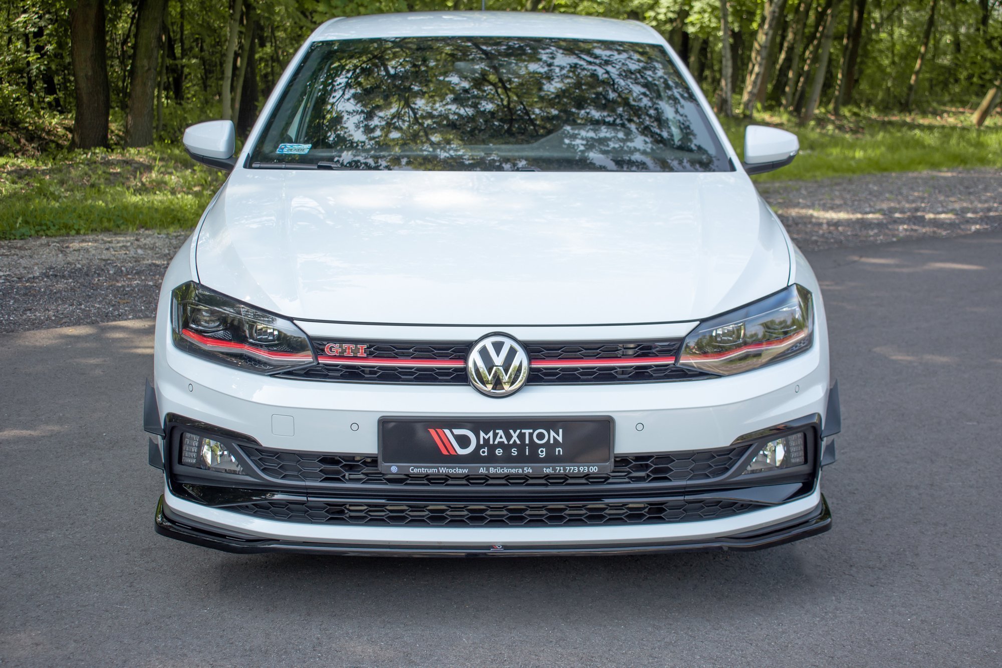 Maxton Design Front Ansatz V.2 für VW POLO MK6 GTI schwarz Hochglanz