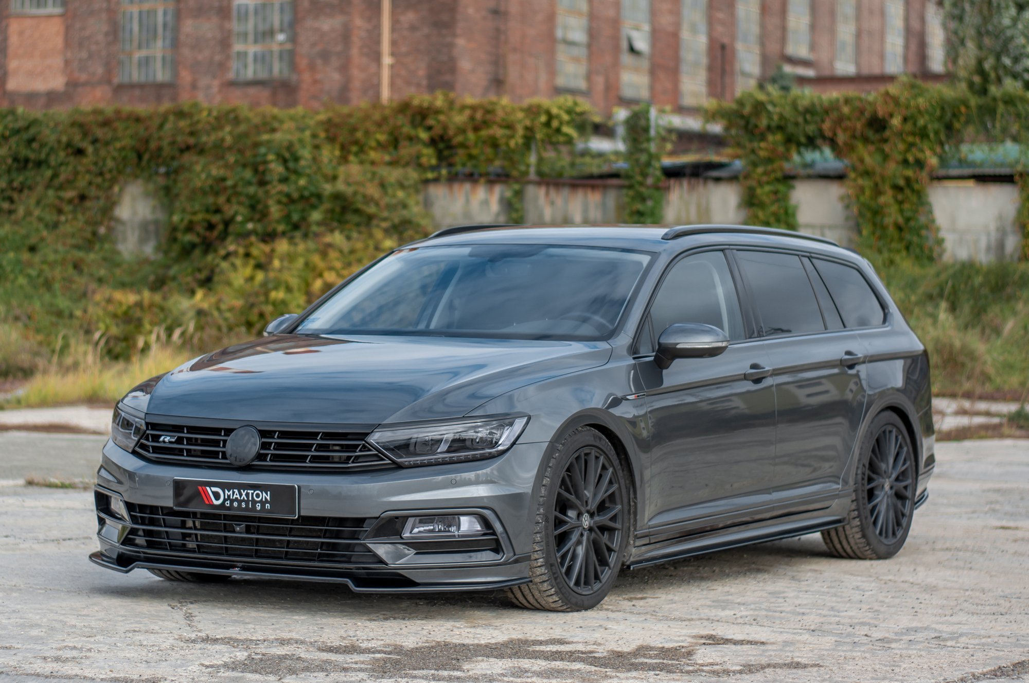 Maxton Design Seitenschweller Ansatz für Volkswagen Passat R-Line B8 schwarz Hochglanz