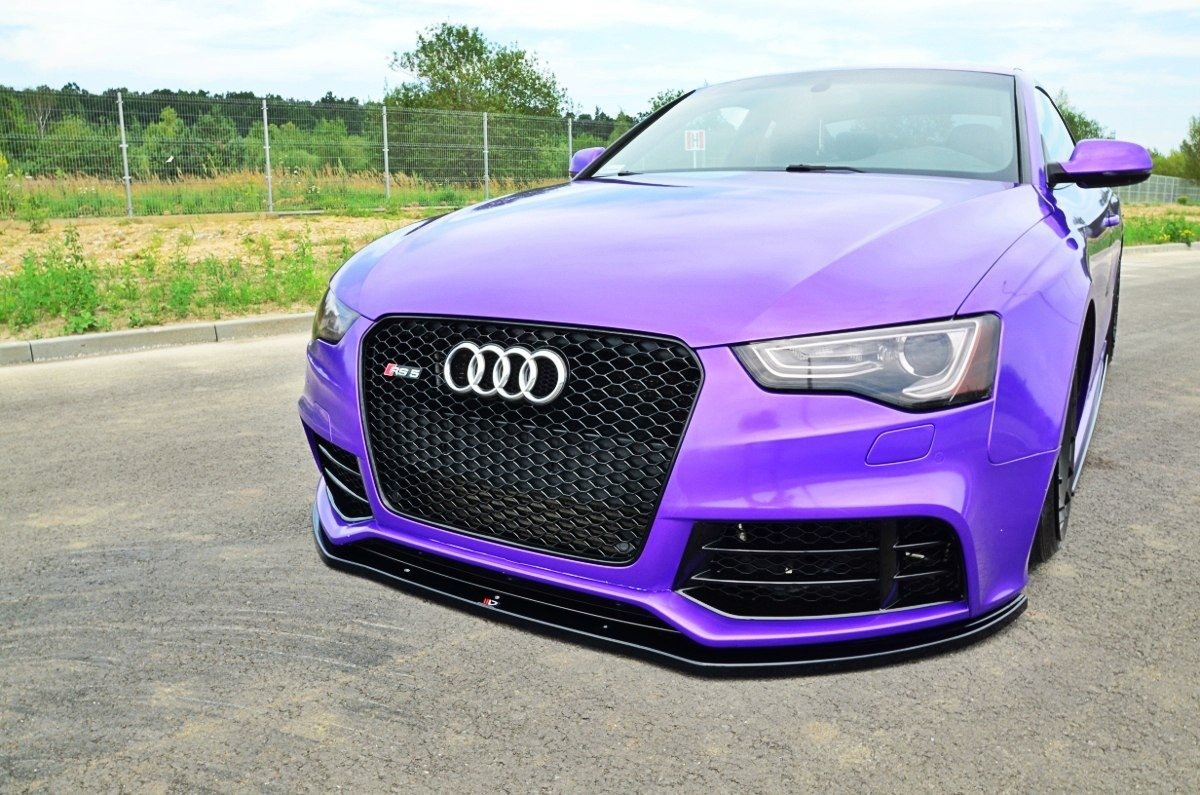 Maxton Design Front Ansatz für AUDI RS5 8T schwarz Hochglanz