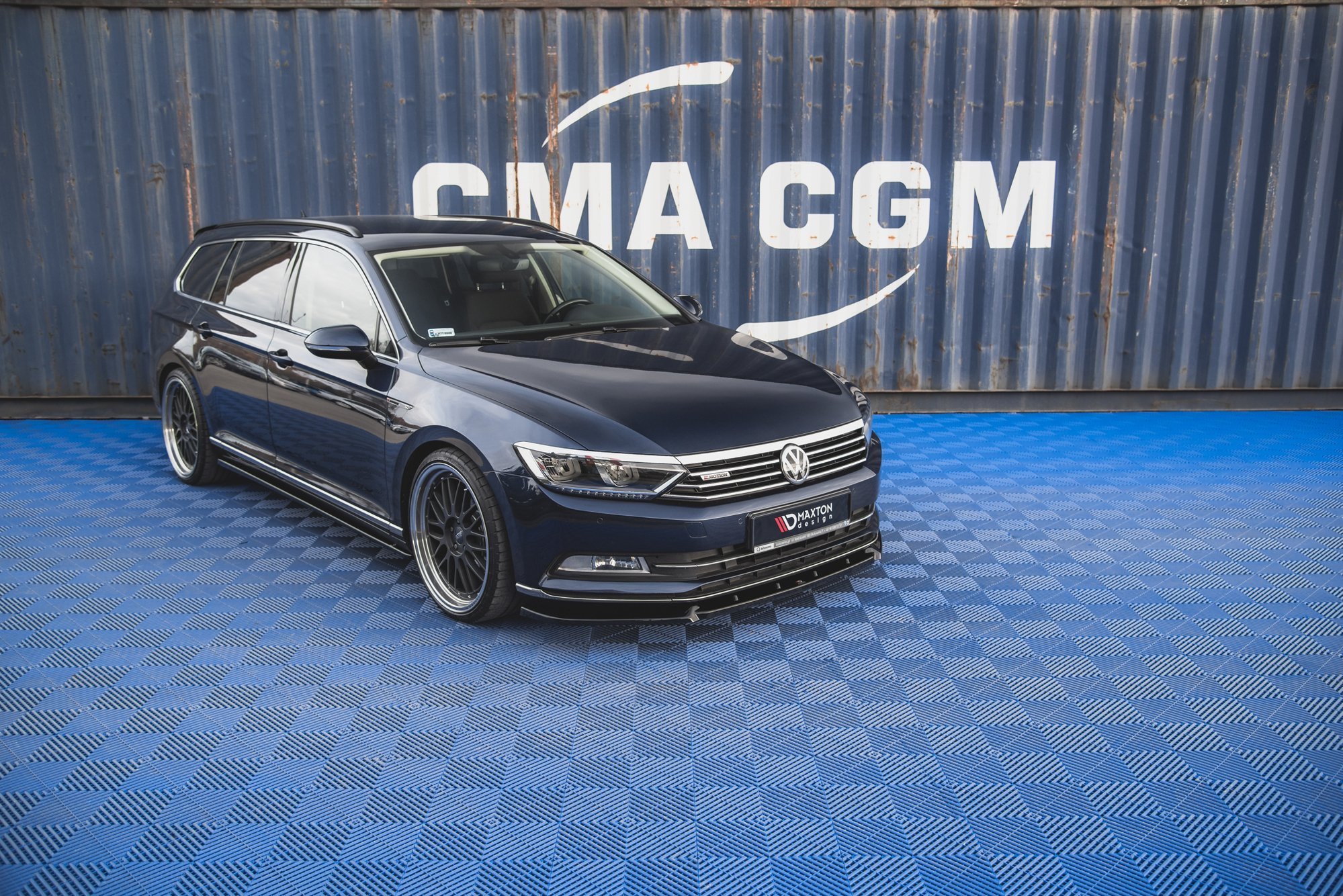 Maxton Design Front Ansatz V.2 für Volkswagen Passat B8 schwarz Hochglanz