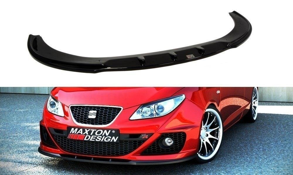 Maxton Design Front Ansatz für SEAT IBIZA IV FR (6J) vor Facelift schwarz Hochglanz